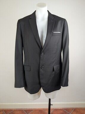 Frank & Oak Black Two-Button Men's Blazer